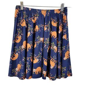 NWOT FancyQube Sloth‎ Skirt Sz Medium Hanging Sloth Kitschy Fun NEW